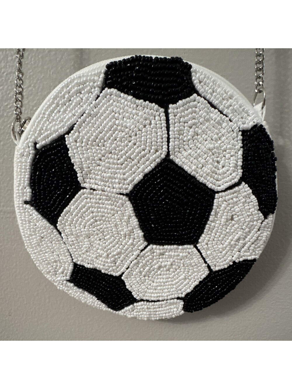 Viral Studio 12 Soccer Ball Crossbody Bag - Beaded in India - Silver Chain